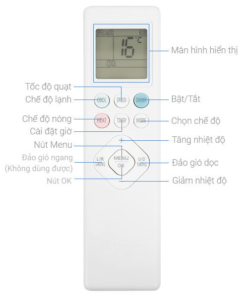 Điều khiển điều hoà Casper mẫu 8