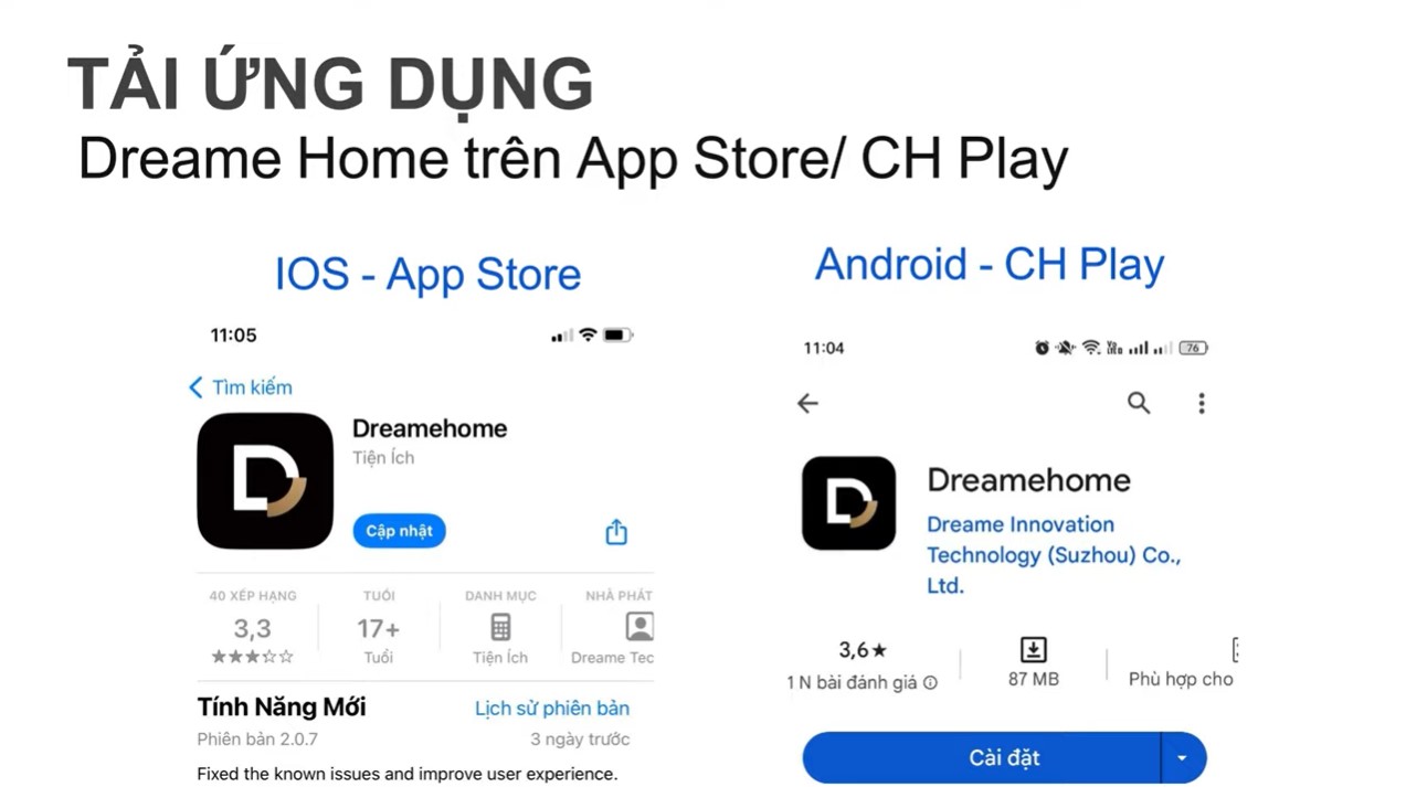 Tải và cài đặt ứng dụng Dreamehome để điều khiển robot Dreame D9 Max