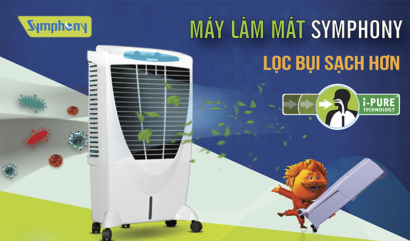 máy làm mát Symphony có khả năng lọc sạch bụi bẩn