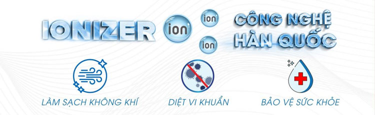 Quạt điều hòa Rapido được tích hợp công nghệ Ionizer của Hàn Quốc