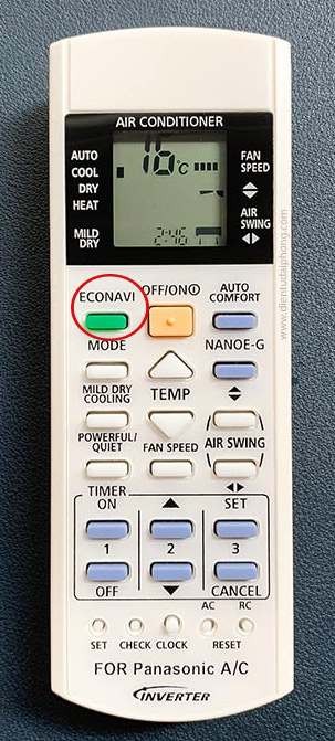 Điều khiển điều hòa Panasonic 2 chiều có Econavi