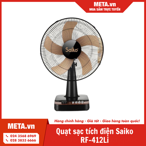 Quạt sạc tích điện Saiko RF-412Li