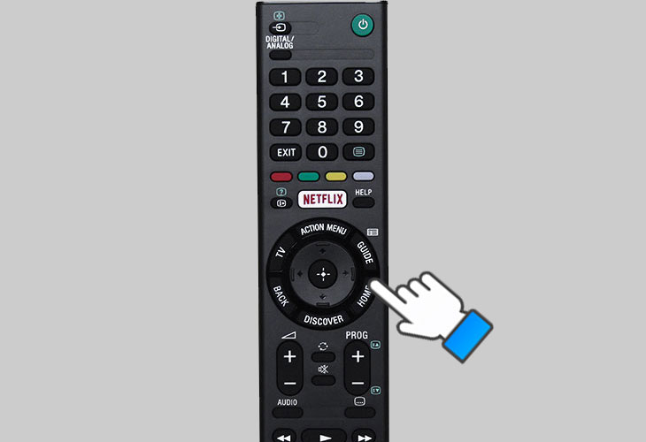 Nhấn HOME trên điều khiển từ xa