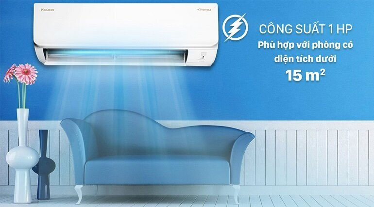 Máy lạnh 1HP phù hợp cho những phòng có diện tích nhỏ dưới 20 mét vuông