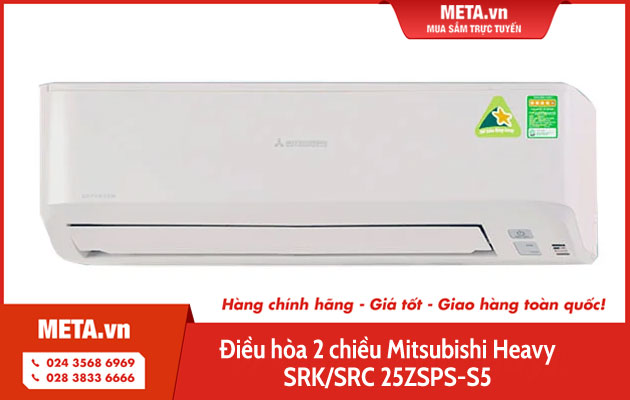 Điều hòa 2 chiều Mitsubishi Heavy inverter 9000 BTU SRK/SRC 25ZSPS-S5
