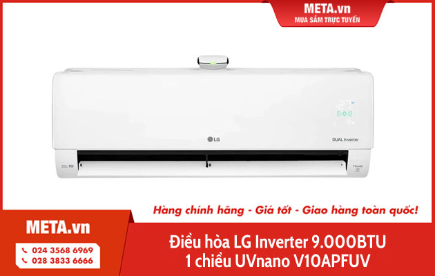 Điều hòa LG inverter 9.000BTU 1 chiều UVnano V10APFUV (điều khiển Wifi)