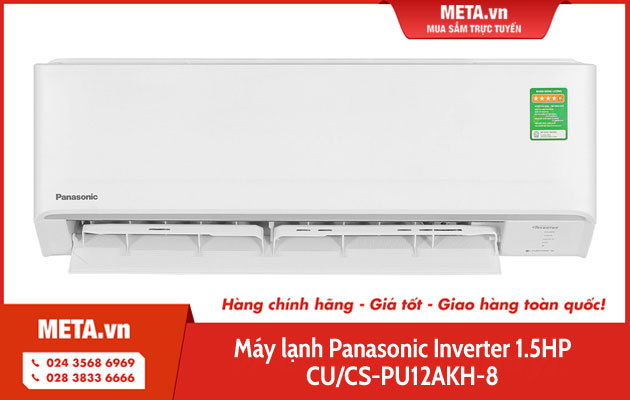 Máy lạnh Panasonic Inverter 1.5HP CU/CS-PU12AKH-8