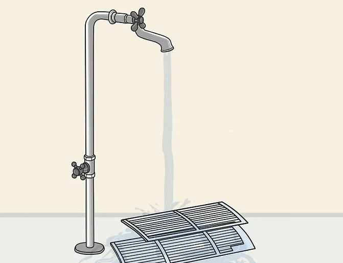 Xịt rửa các bộ phận đã tháo rời