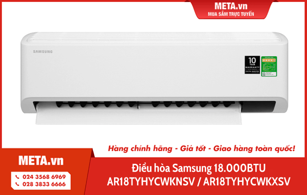 Điều hòa treo tường 1 chiều 18.000 BTU Inverter Samsung AR18TYHYCWKNSV/AR18TYHYCWKXSV