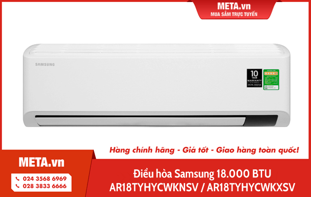 Điều hòa 1 chiều Samsung Inverter 18.000 BTU AR18TYHYCWKNSV 