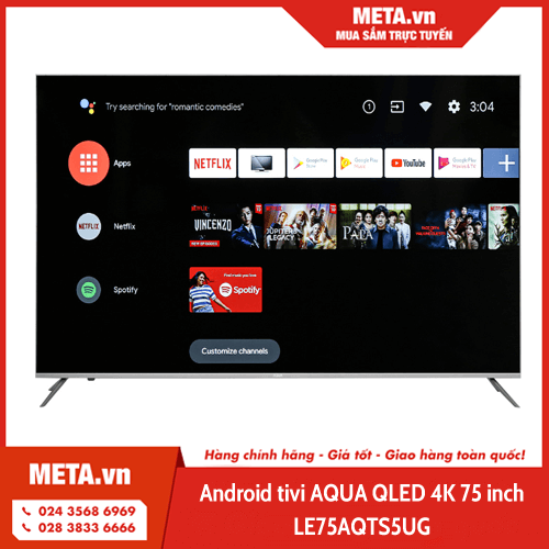Android tivi AQUA QLED 4K 75 inch LE75AQTS5UG