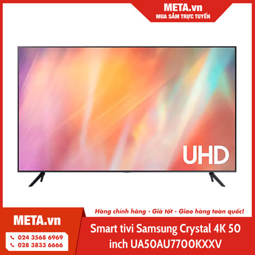 Smart tivi Samsung Crystal 4K 50 inch UA50AU7700KXXV