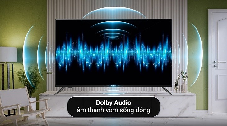 Âm thanh trên tivi Sharp được đánh giá có độ trầm ấm cao, rõ ràng