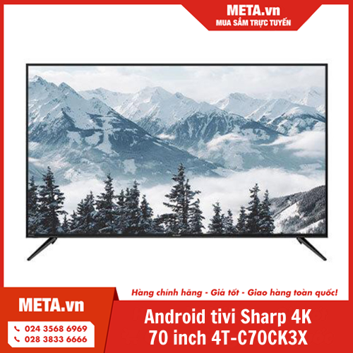 Android tivi Sharp 4K 70 inch 4T-C70CK3X 