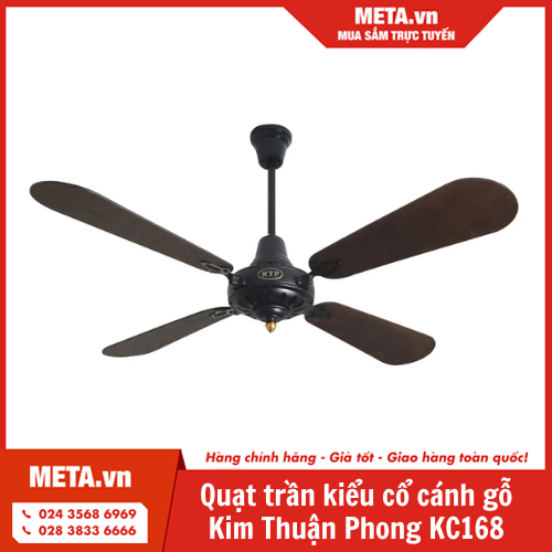 Quạt trần kiểu cổ cánh gỗ Kim Thuận Phong KC168