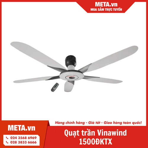 Quạt trần Vinawind 1500ĐKTX cánh nhôm