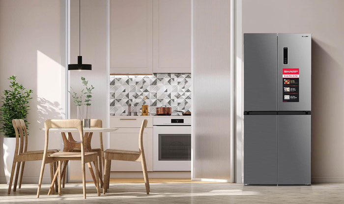 Tủ lạnh Sharp có thiết kế đơn giản, hiện đại
