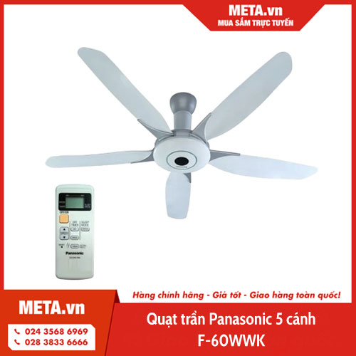 Quạt trần Panasonic 5 cánh F-60WWK