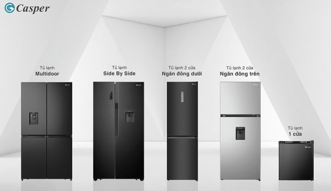 Tủ lạnh Casper có nhiều mẫu sản phẩm đa dạng