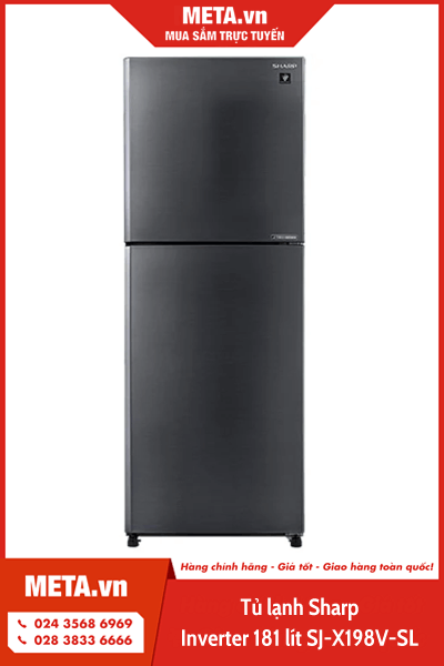 Tủ lạnh Sharp Inverter 181 lít SJ-X198V-SL