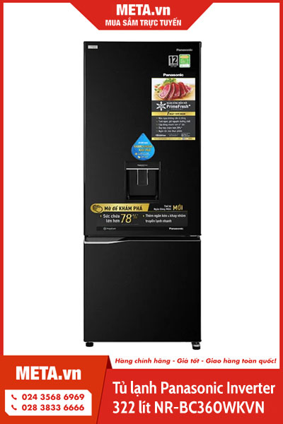 Tủ lạnh Panasonic Inverter NR-BC360WKVN (322 lít)