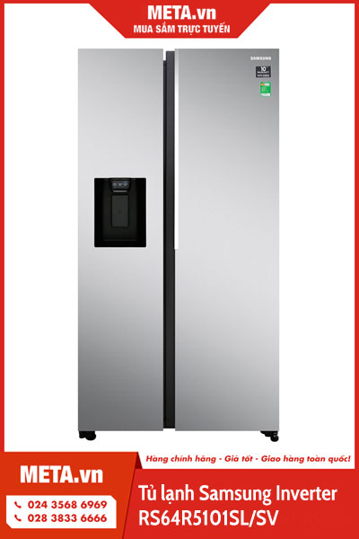  Tủ lạnh side by side Samsung Inverter RS64R5101SL/SV 