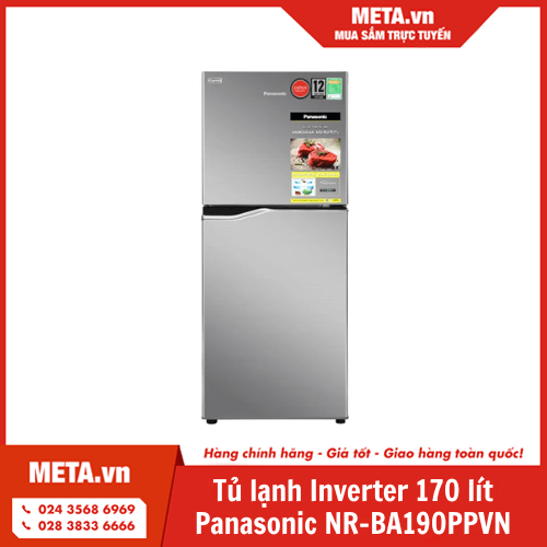 Tủ lạnh 2 cánh Inverter 170 lít Panasonic NR-BA190PPVN