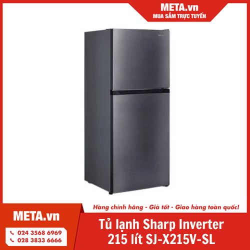 Tủ lạnh Sharp Inverter 215 lít SJ-X215V-SL