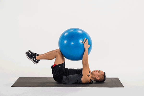 Deadbug với bóng yoga