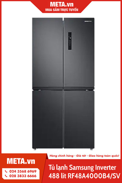 Tủ lạnh Samsung Inverter 488L 4 cửa RF48A4000B4/SV (Model 2021)