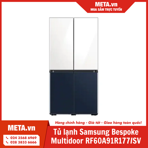 Tủ lạnh Samsung Bespoke Multidoor 599 lít RF60A91R177/SV