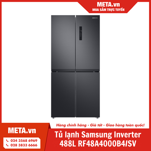 Tủ lạnh Samsung Inverter 488L 4 cửa RF48A4000B4/SV (New 2021)