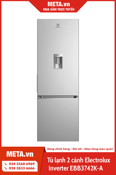 Tủ lạnh 2 cánh Electrolux Inverter 335 lít EBB3742K-A