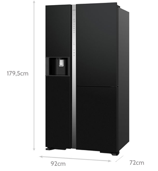 Kích thước tủ lạnh Hitachi Inverter 569 lít R-MX800GVGV0(GBK)