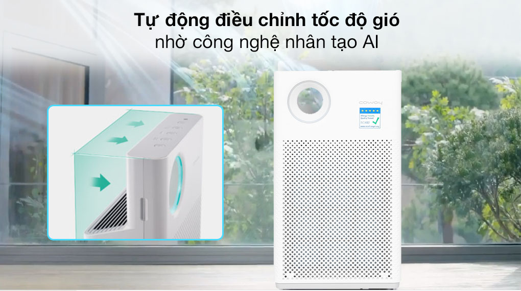 máy lọc không khí Coway có chức năng phân tích điều kiện không khí để tự động điều chỉnh tốc độ gió