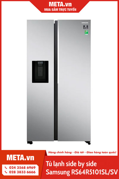 Tủ lạnh side by side Samsung Inverter RS64R5101SL/SV