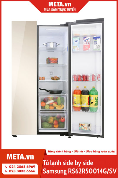 Tủ lạnh side by side Samsung Inverter RS62R50014G/SV