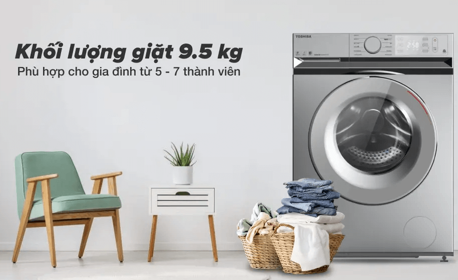 Máy giặt hiệu Toshiba có nhiều mức khối lượng giặt khác nhau