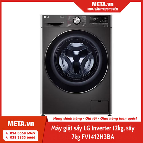 Máy giặt sấy LG Inverter 12kg, sấy 7kg FV1412H3BA