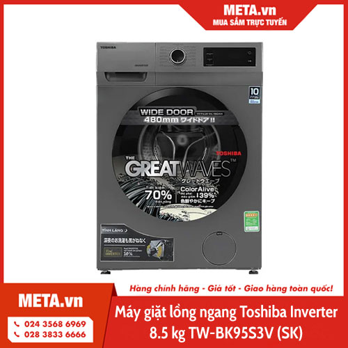 máy giặt lồng ngang Toshiba Inverter 8,5kg TW-BK95S3V (SK)