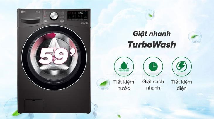 máy giặt sấy LG sử dụng công nghệ giặt TurboWash