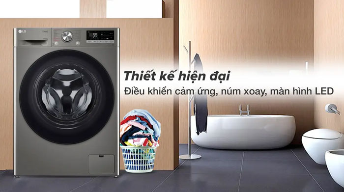 Máy giặt sấy LG có thiết kế hiện đại, sang trọng