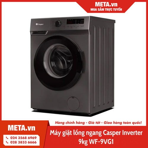 Máy giặt lồng ngang Casper Inverter 9kg WF-9VG1
