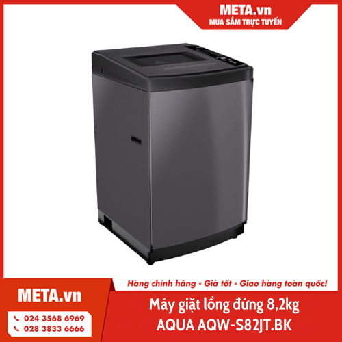 Máy giặt lồng đứng 8,2kg AQUA AQW-S82JT.BK