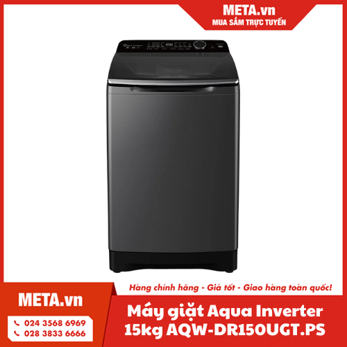 Máy giặt lồng đứng AQUA Inverter 15kg AQW-DR150UGT.PS