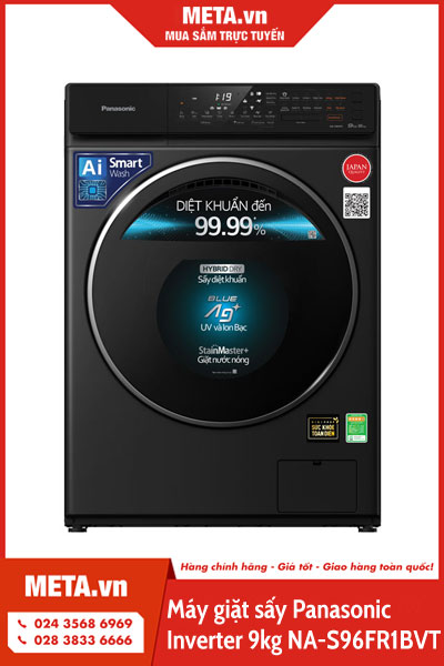 Máy giặt sấy Panasonic Inverter 9kg NA-S96FR1BVT