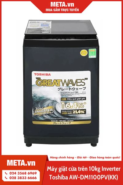 Máy giặt cửa trên 10kg Inverter Toshiba AW-DM1100PV(KK)