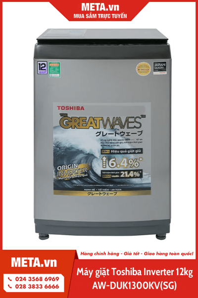 Máy giặt cửa trên 12kg Inverter Toshiba AW-DUK1300KV(SG)