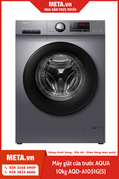 Máy giặt lồng ngang 10kg AQUA AQD-A1051G(S)