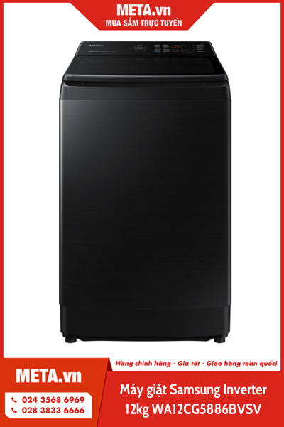 Máy giặt cửa trên 12kg Inverter Samsung WA12CG5886BVSV